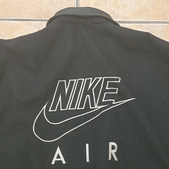Mens Vintage Nike Air Varsity Wool Leather Jacket L - Picture 9 of 11